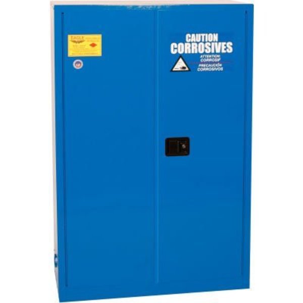 Justrite Eagle Poly Acid & Corrosive Cabinet CRA4510 with Self Close - 45 Gallon, Blue CRA4510X
